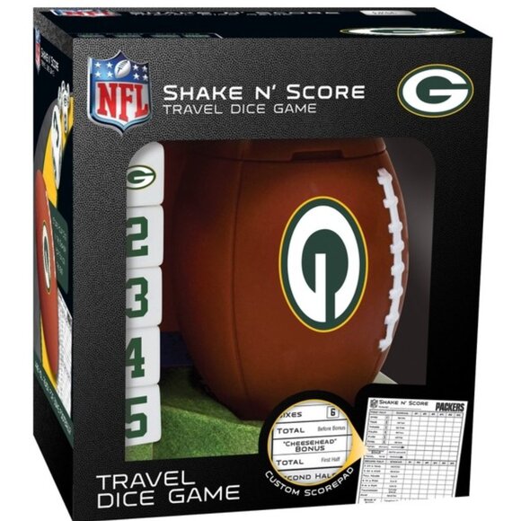 Shake N' Score Travel Dice Game GREEN BAY PACKERS - Picture 1 of 2